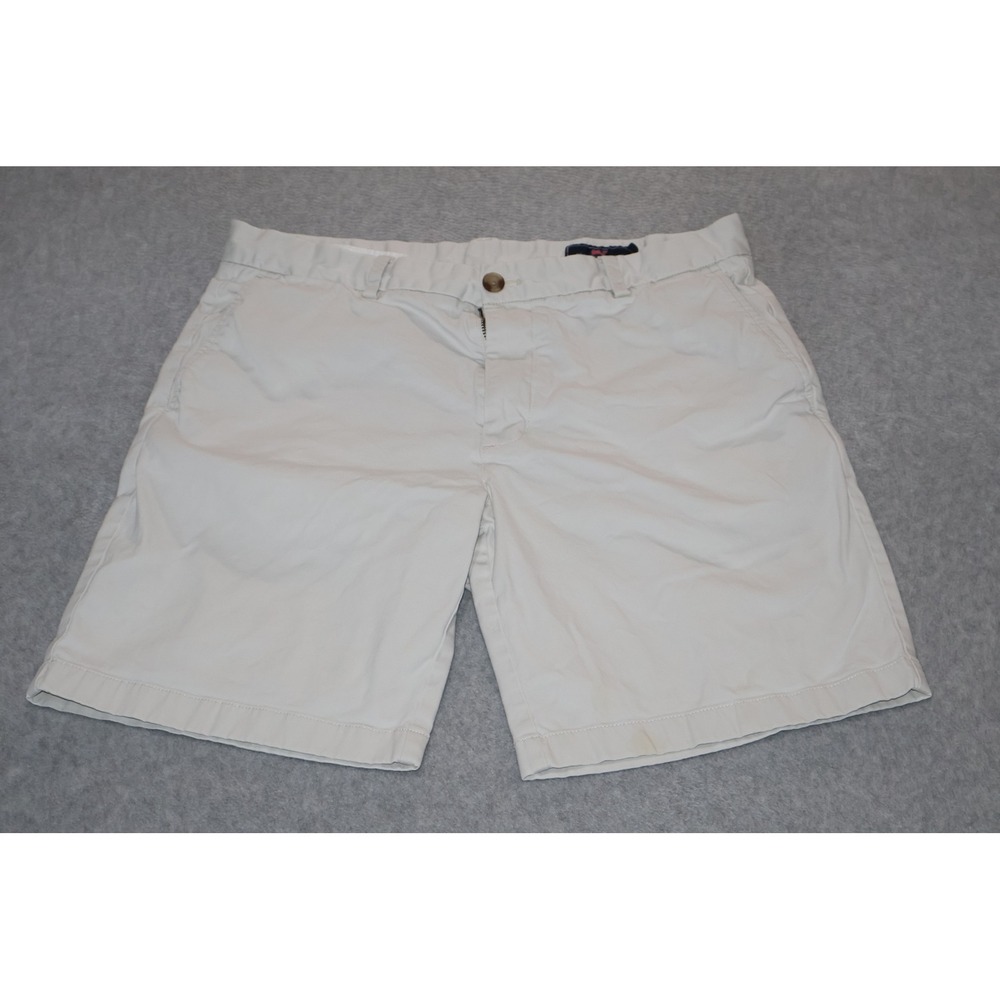 Vineyard Vines Breaker Short Men 34 Beige Tan Chino Stretch Flat Casual Preppy